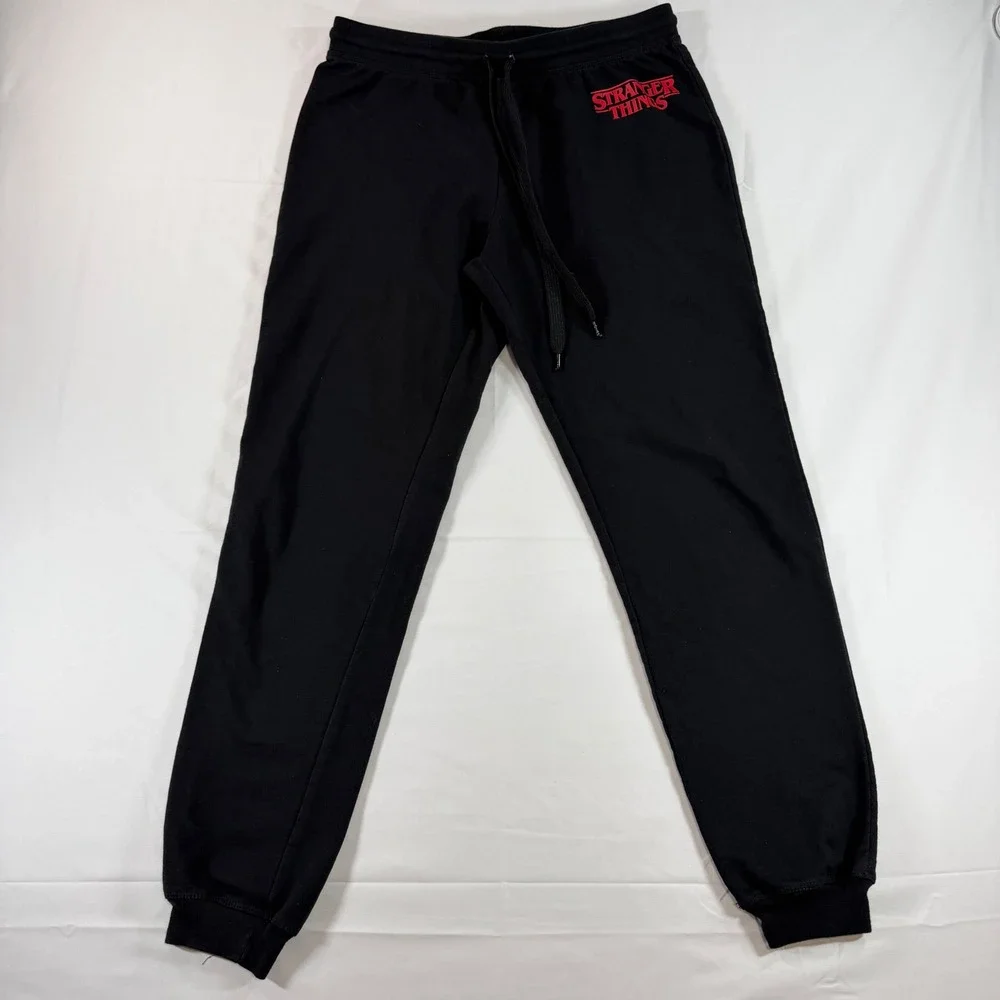 Stranger Things Netflix Official Merchandise Black Joggers Sweatpants Men Medium